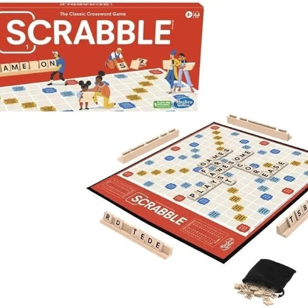 Scrabble Board Game, Classic Word Game for Kids Ages 8 and Up, Fun Family Time